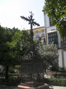 Alcazar and sunken gardens in Seville Spain