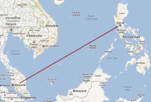 Flying from Kuala Lumpur to Manila