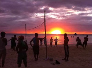 sunset beach football philippines
