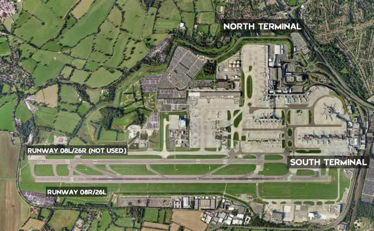 Gatwick Airport Runway Map 